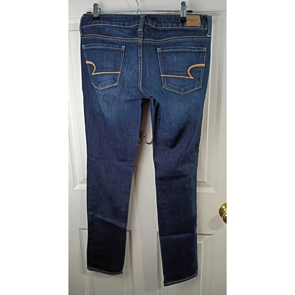 American Eagle Woman 6 Denim Blue Jeans Low Rise Skinny Stretch Norm Core